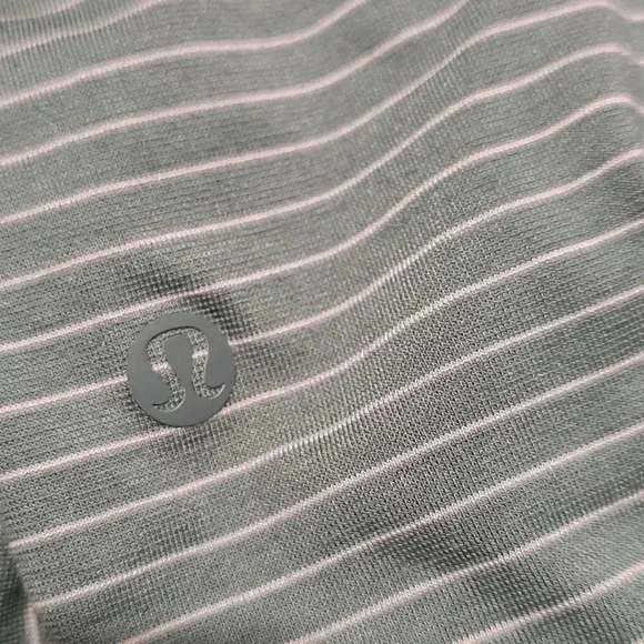 Lululemon Evolution Short Sleeve PoloAgile Stripe Tidewater Teal White Opal - Picture 7 of 7